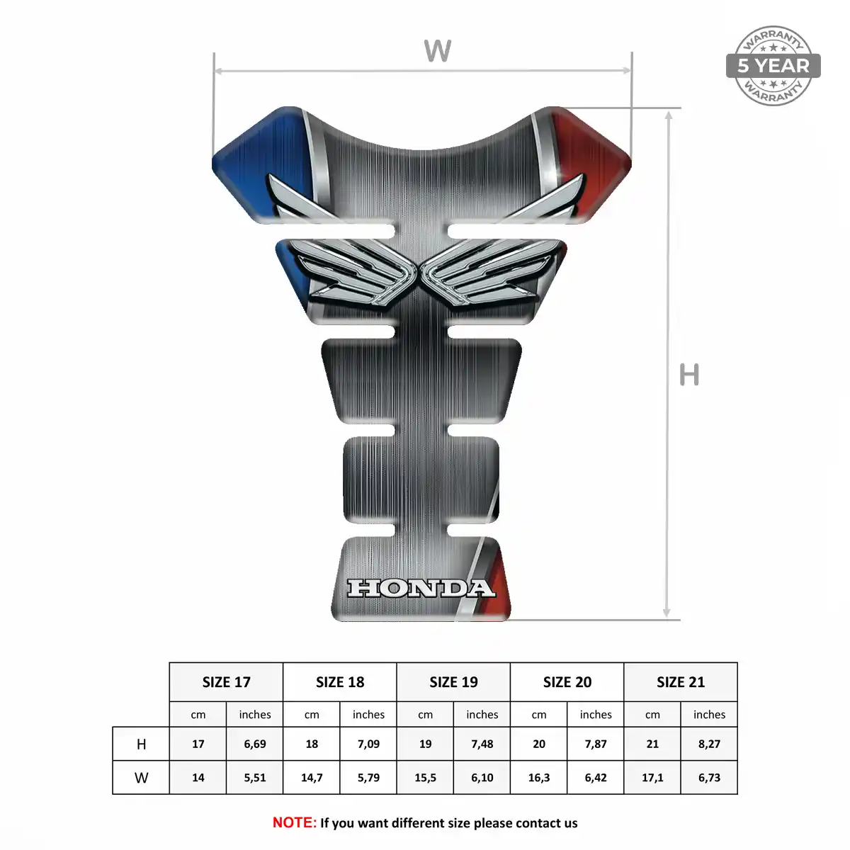 Honda Domed Tank Pad Opulent Line