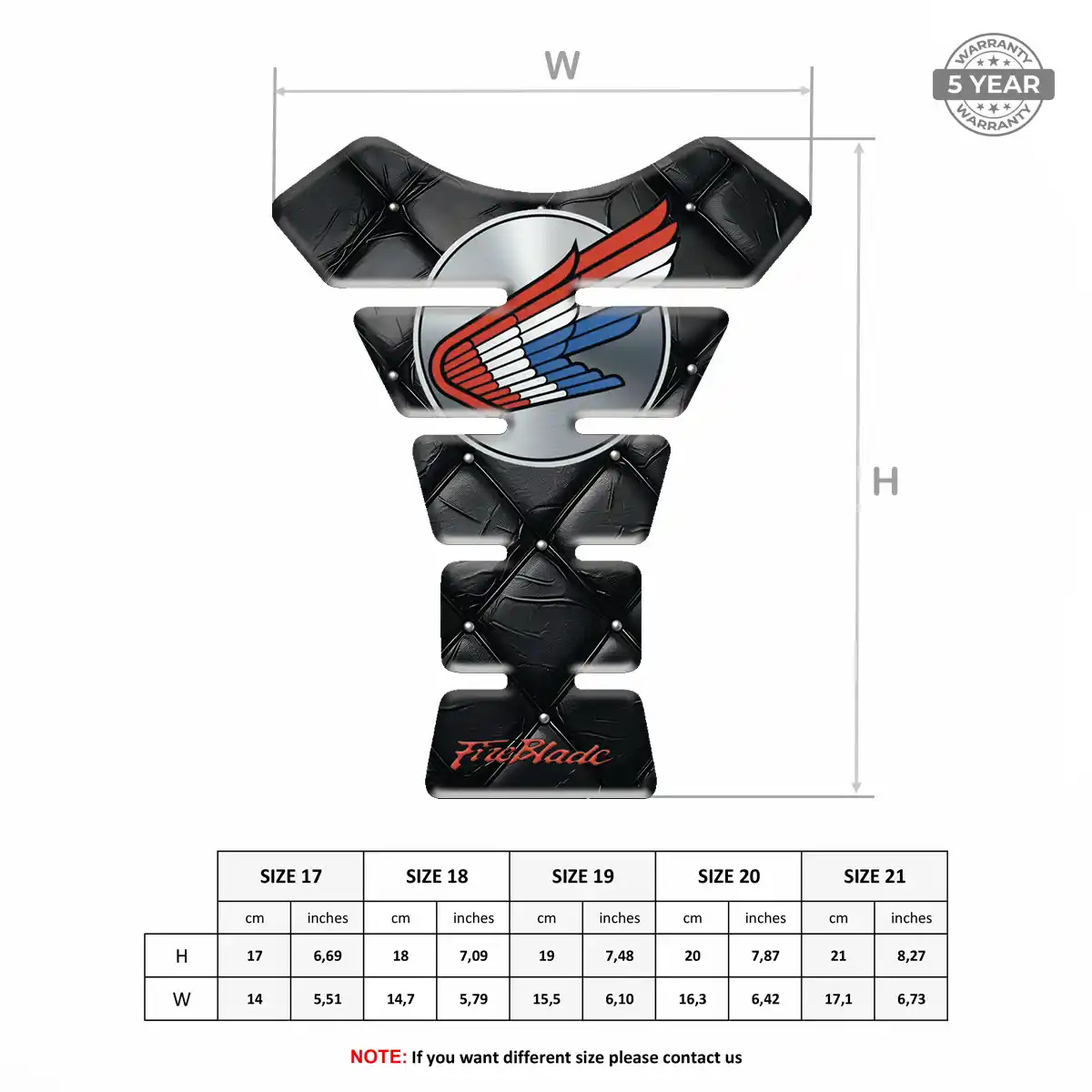 Honda Domed Tank Pad Refined Design