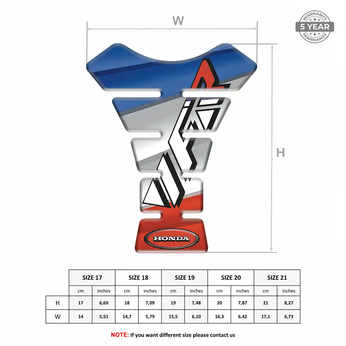 Honda Domed Tank Pad Superior Craft