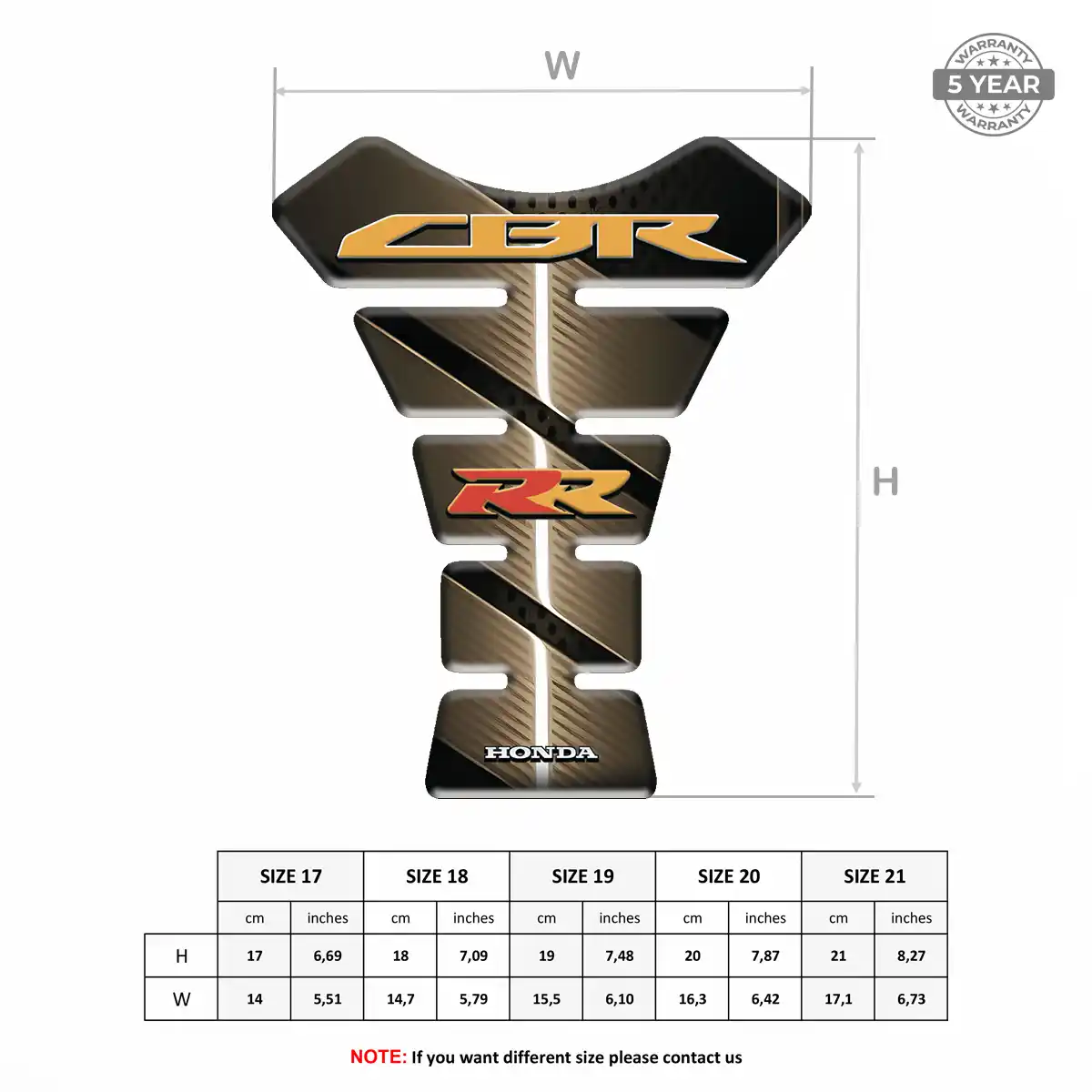 Honda Domed Tank Protector Resin Elite