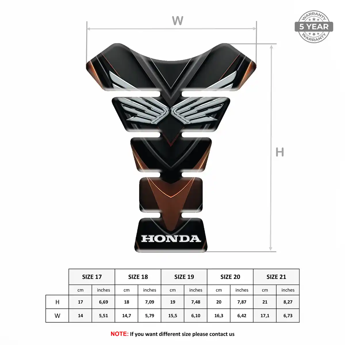 Honda Domed Tank Protector Sleek Style