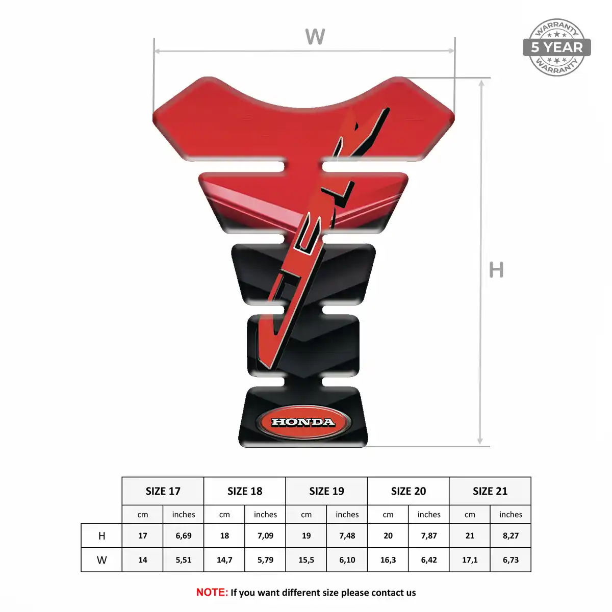 Honda Domed Tank Sticker Prime Quality