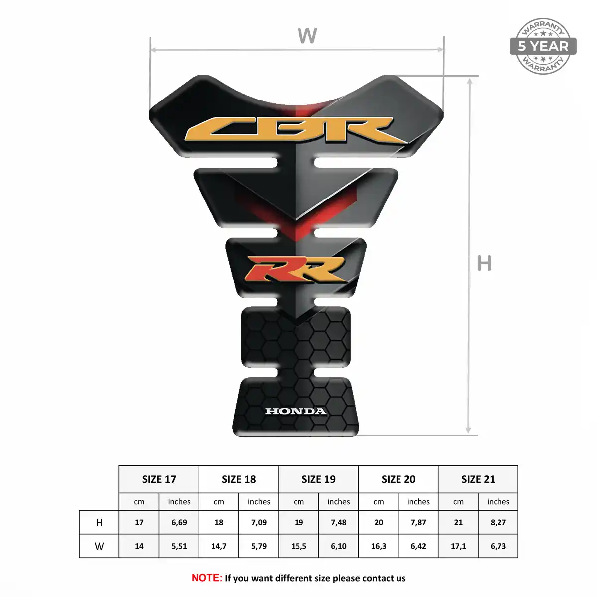 Honda Domed Tank Sticker Refined Design
