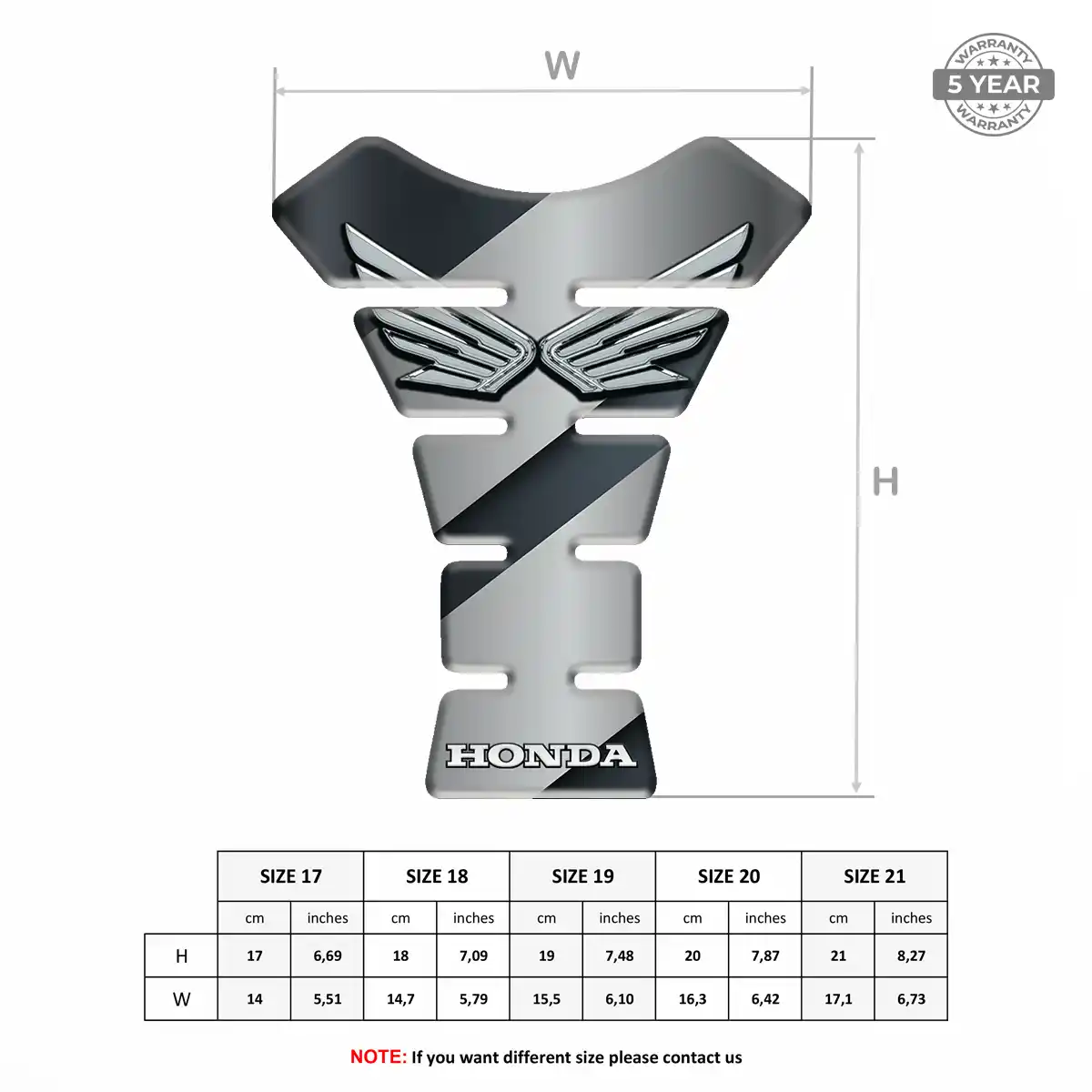 Honda Domed Tank Sticker Resin Elite