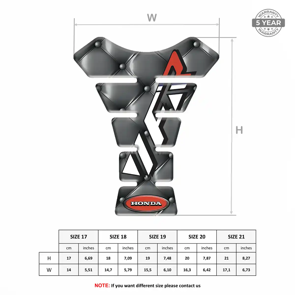 Honda Domed Tank Sticker Resin Luxe