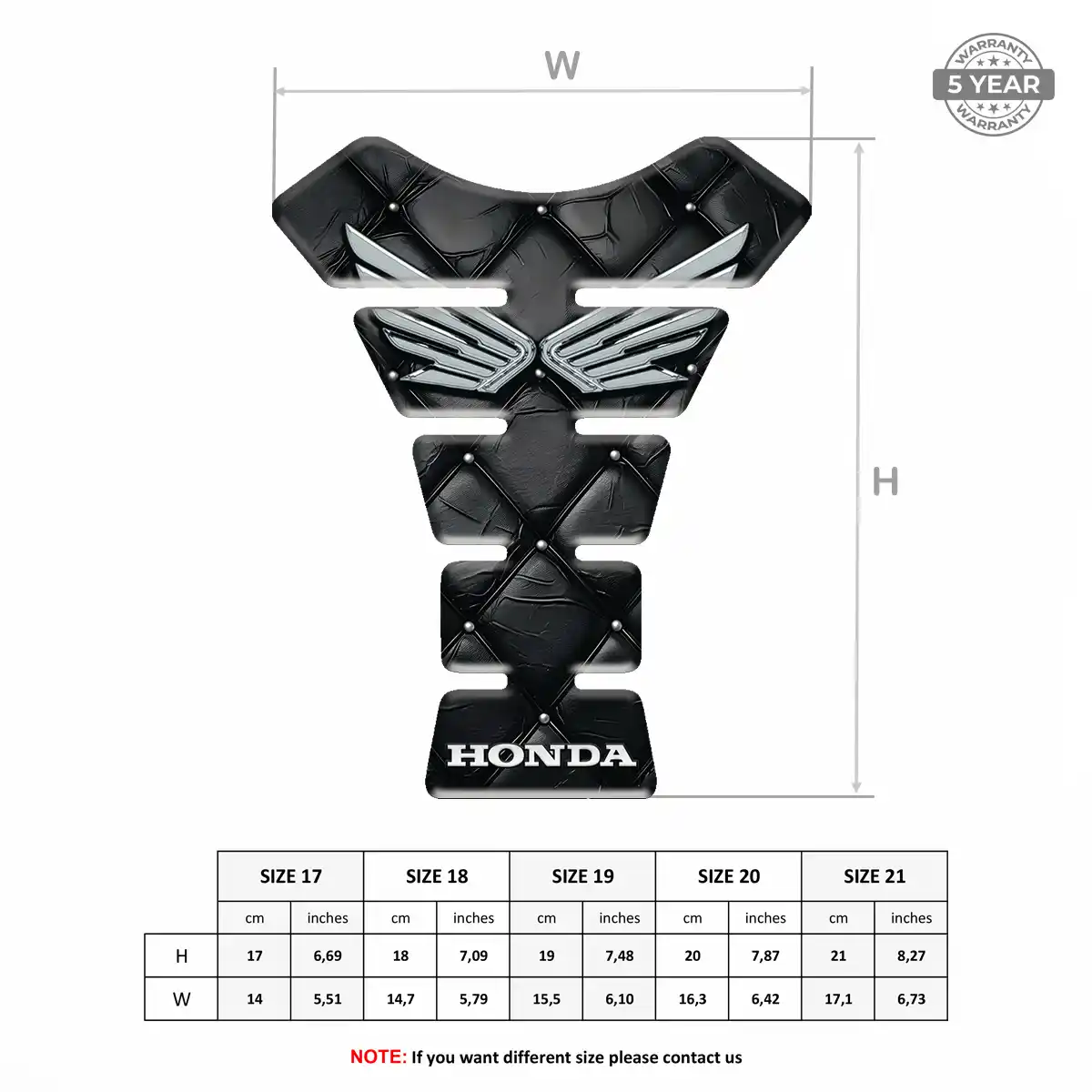 Honda Domed Tank Sticker Signature Grade