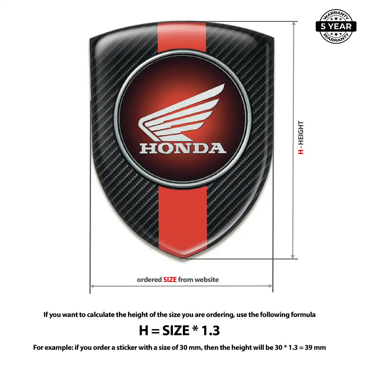 Honda Emblem Badge Logo Exterior Luxe