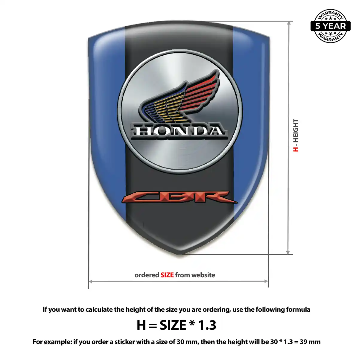Honda Emblem Badge Logo Opulent Line