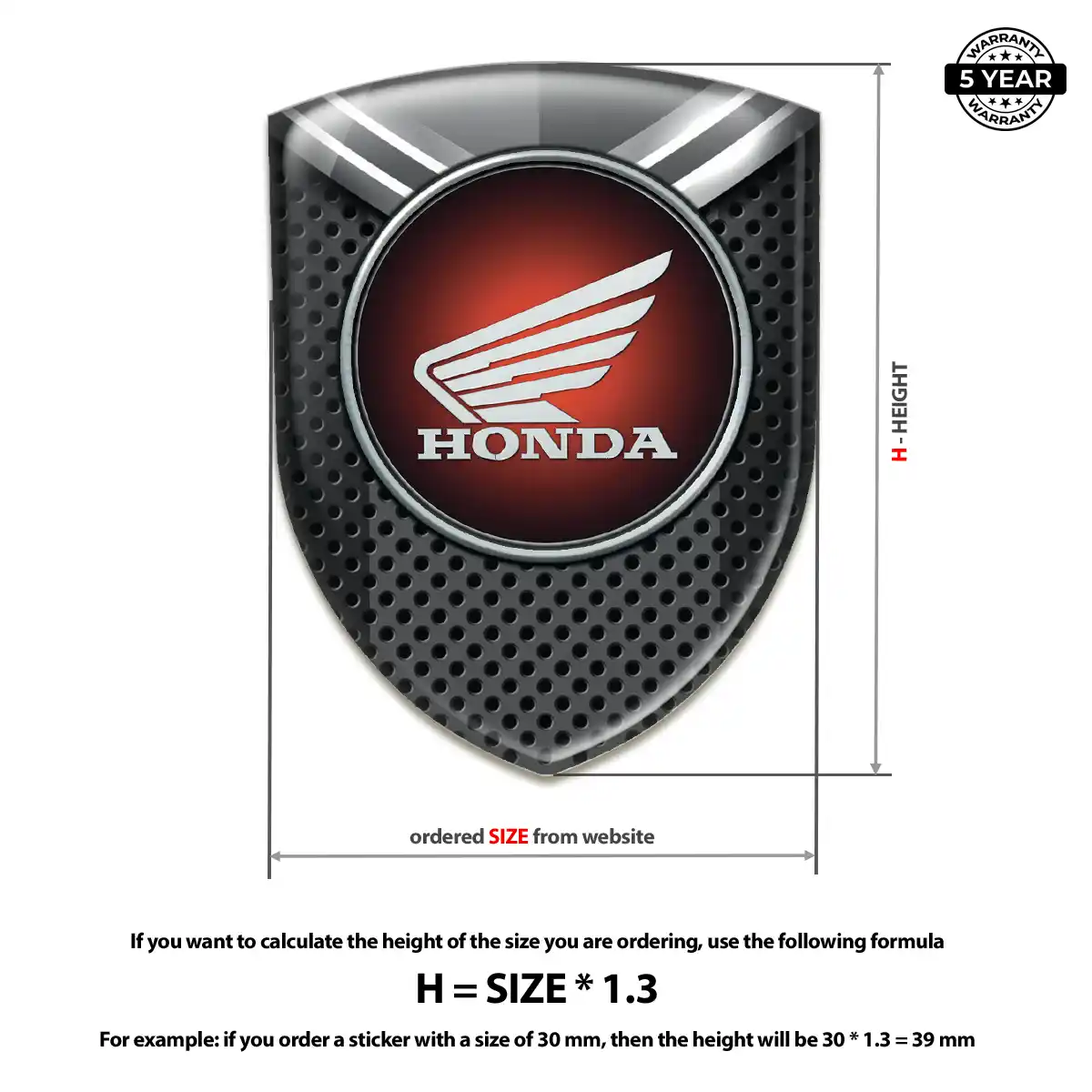 Honda Emblem Badge Logo Outer Style