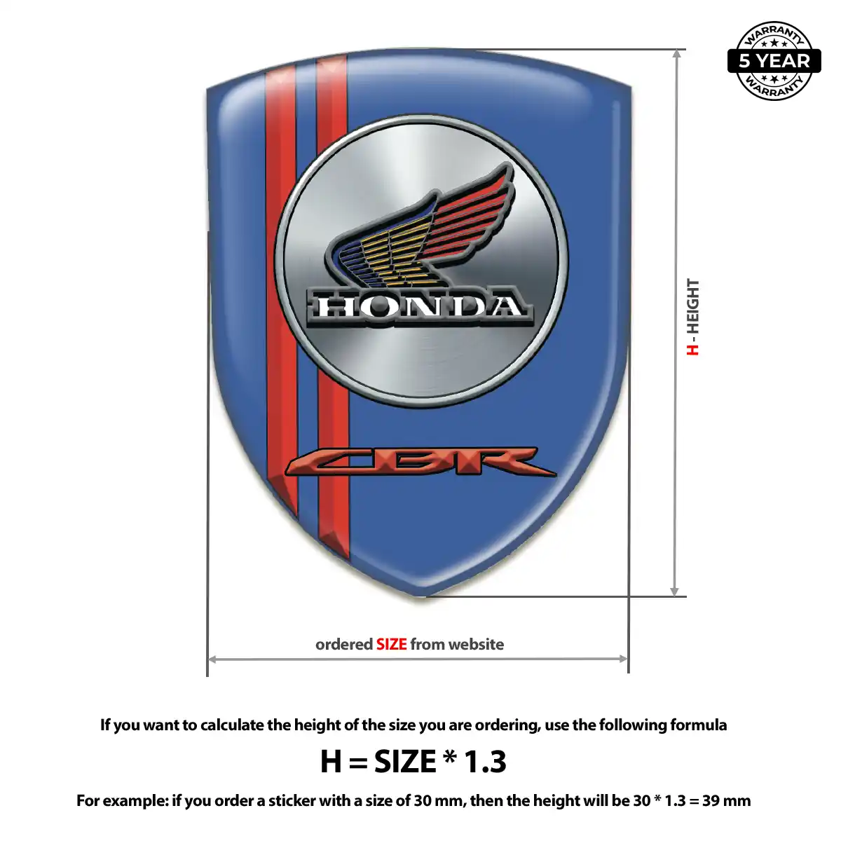 Honda Emblem Badge Logo Premium Dome