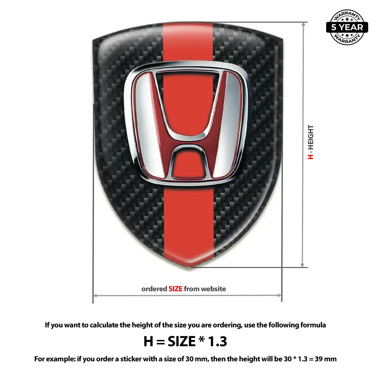 Honda Emblem Badge Logo Prestige Line