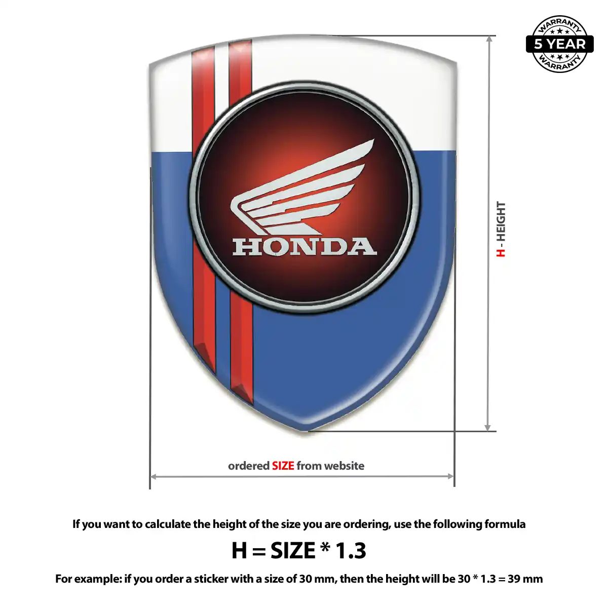 Honda Emblem Badge Logo Resin Luxe