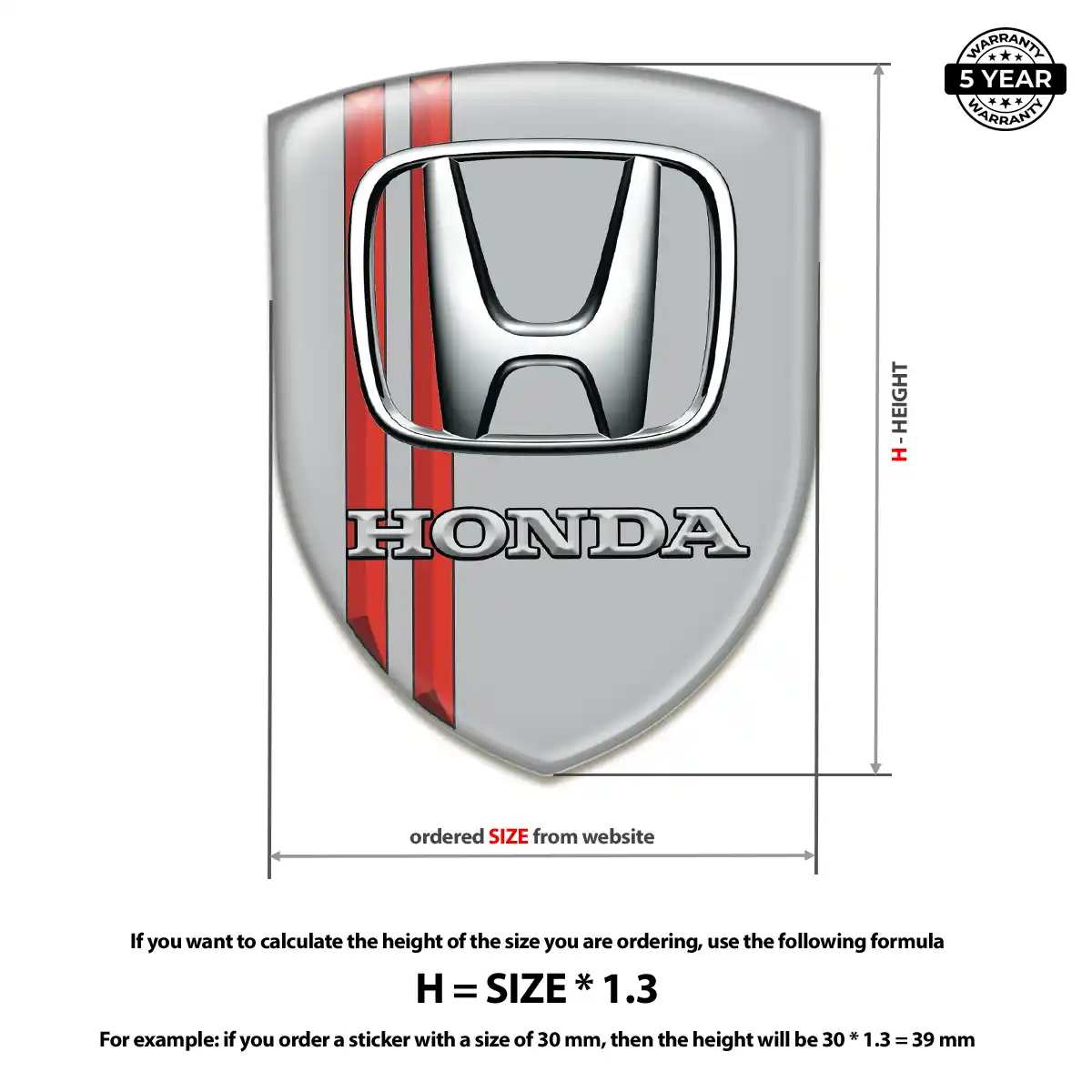 Honda Emblem Badge Logo Signature Grade