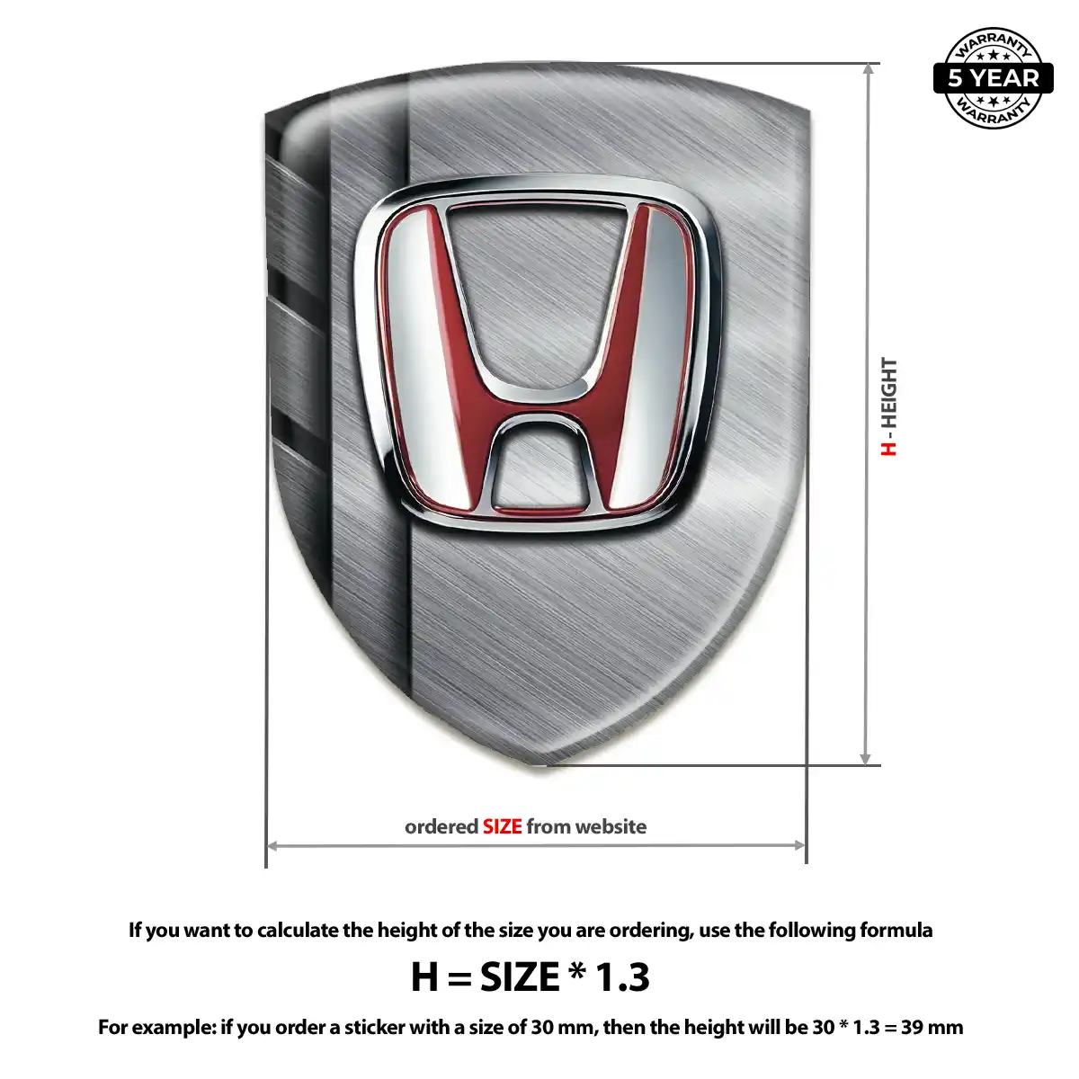 Honda Emblem Badge Logo Superior Craft