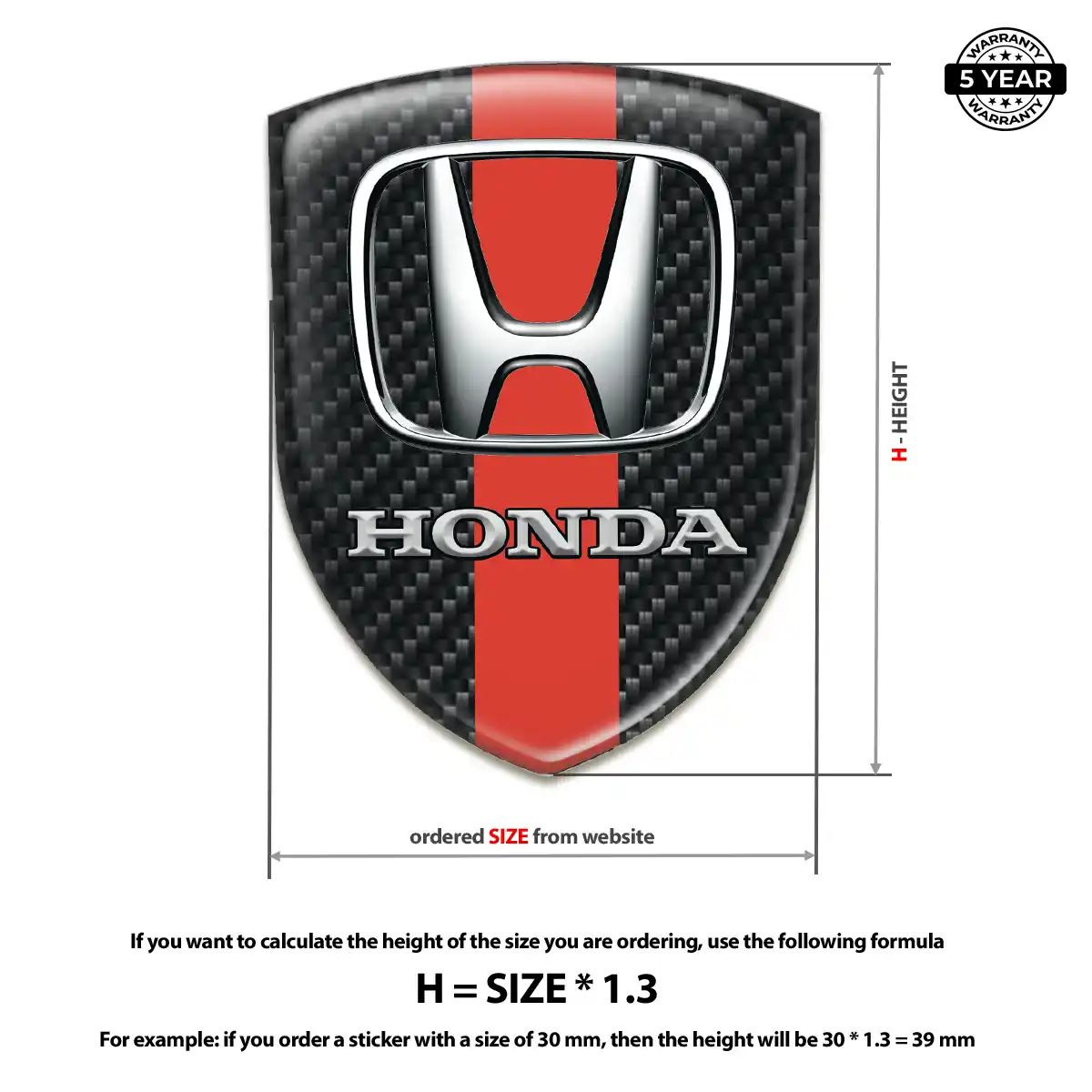Honda Emblem Badge Outer Style