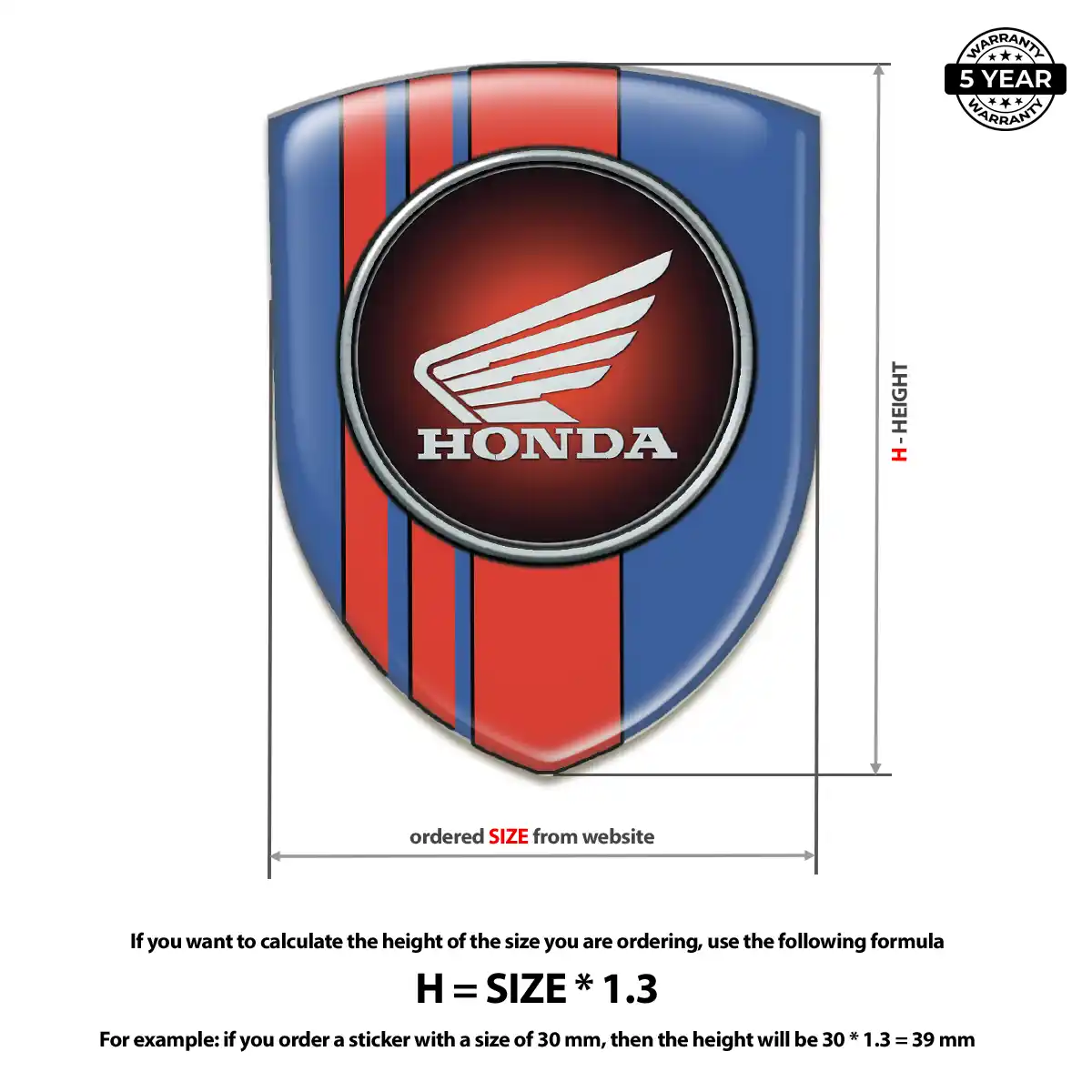 Honda Emblem Badge Resin Elite