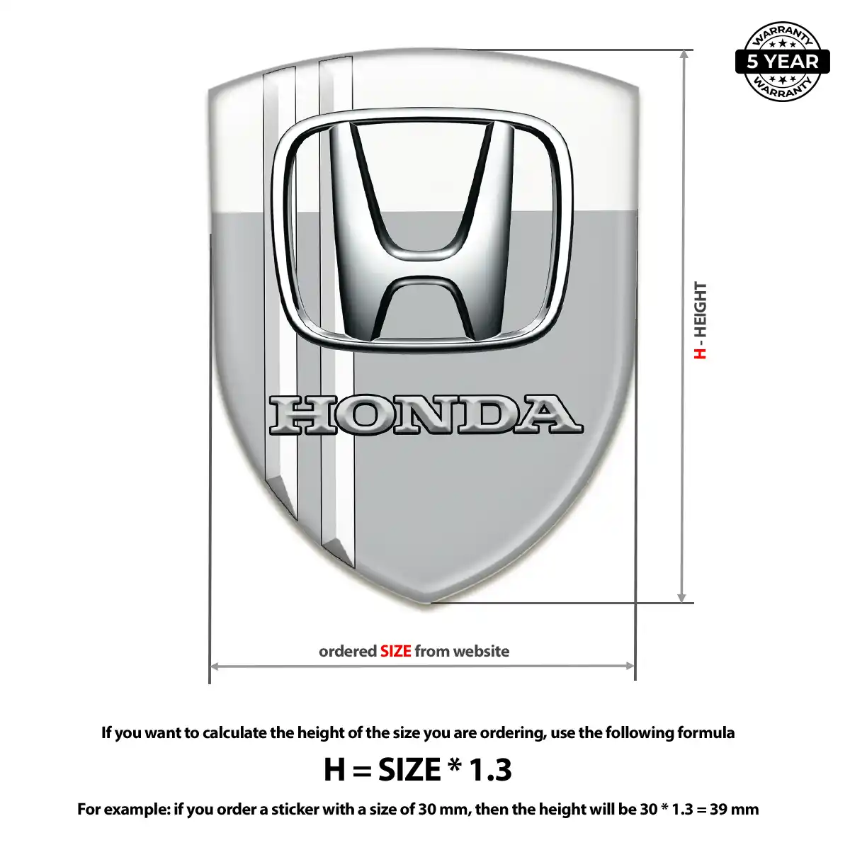 Honda Emblem Crest Elite Finish