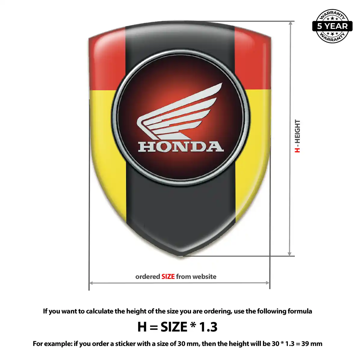 Honda Emblem Crest Premium Dome