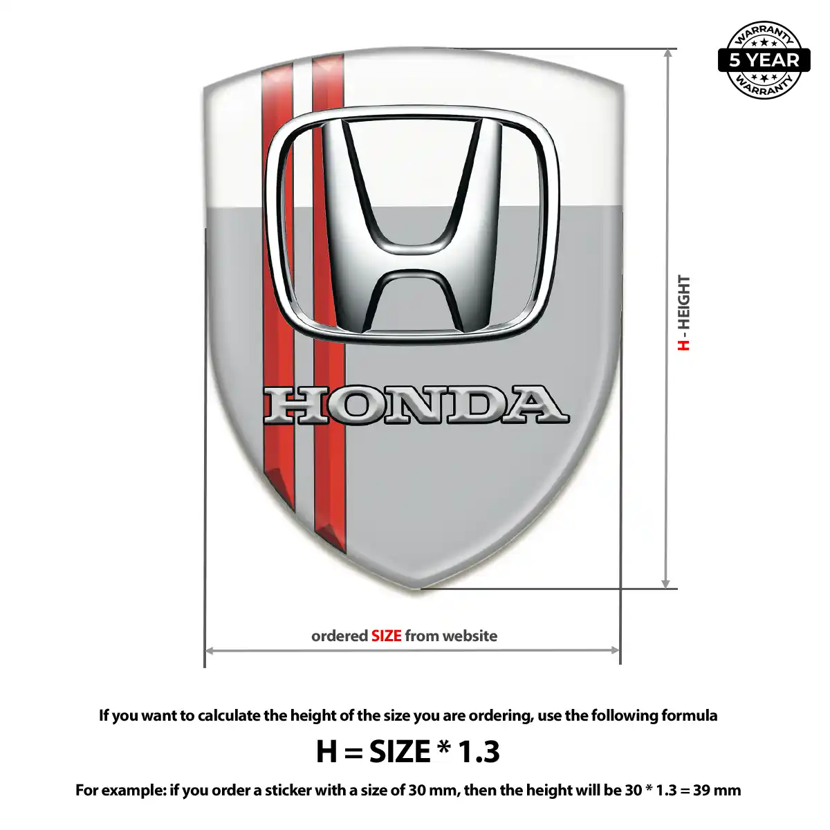 Honda Emblem Crest Resin Luxe