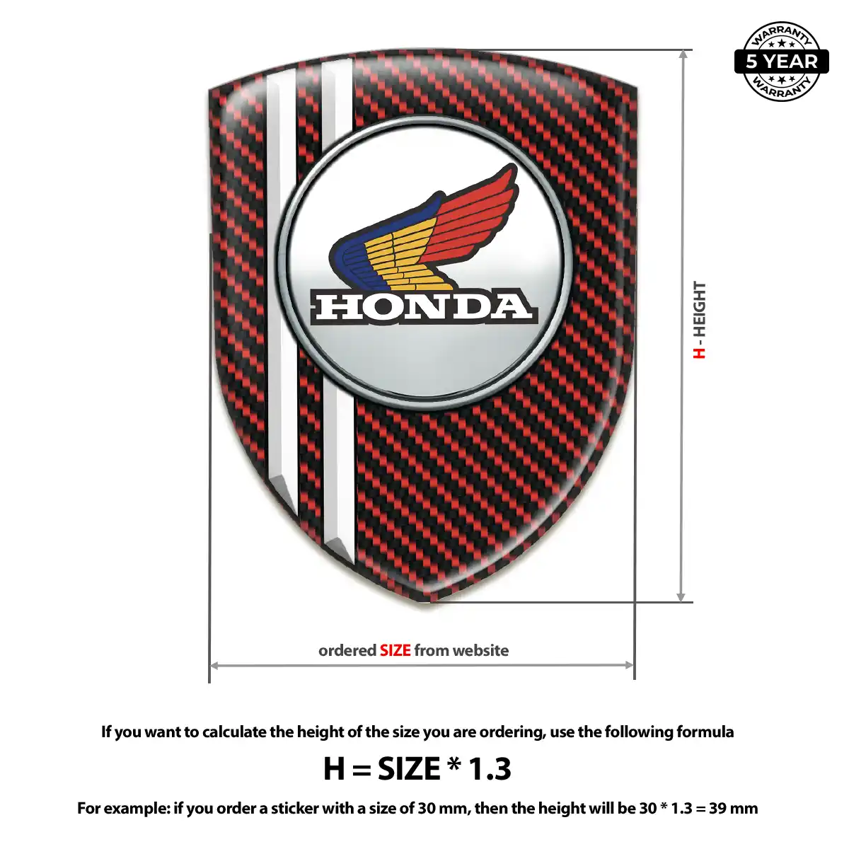Honda Emblem Domed Badge Cabin Style
