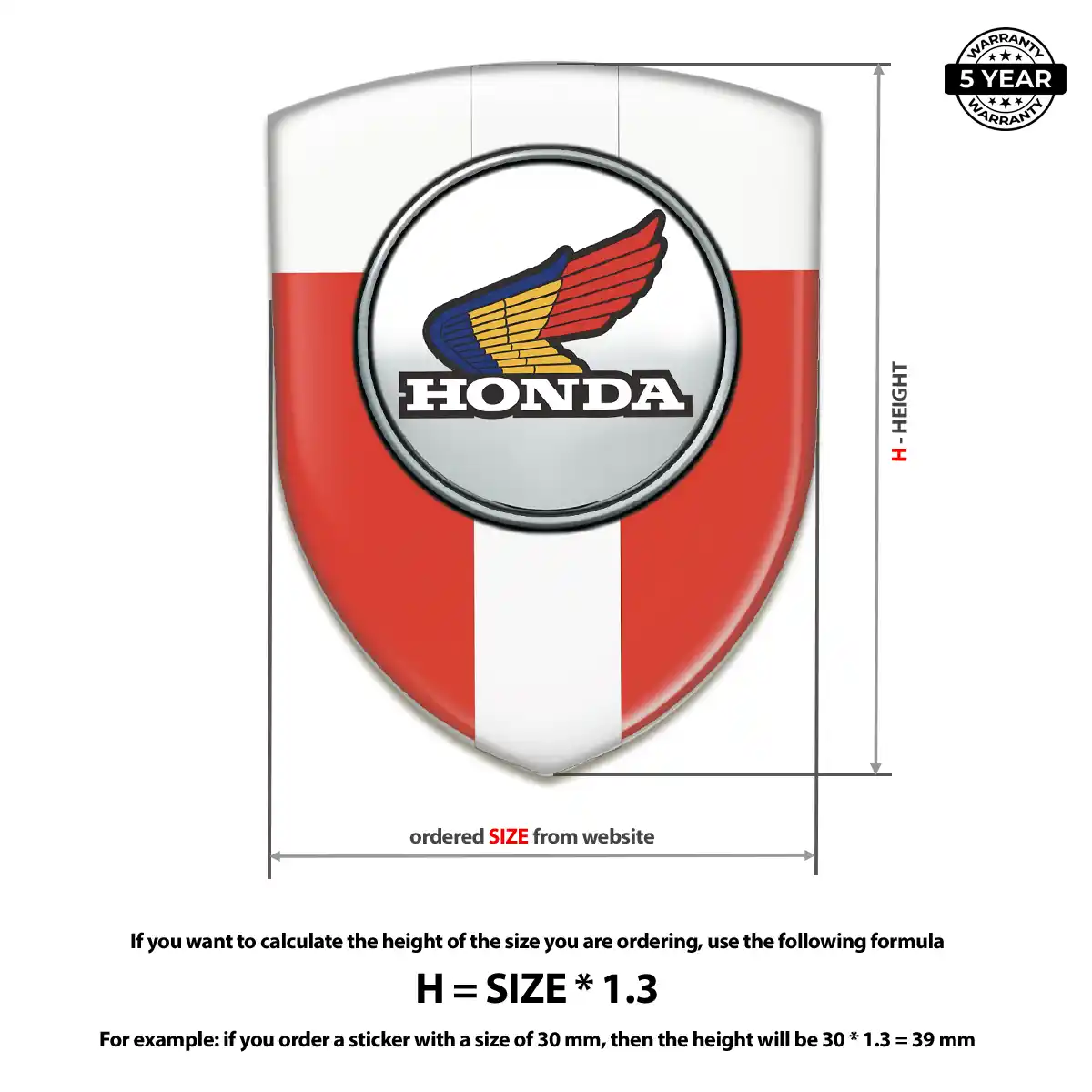 Honda Emblem Domed Badge Deluxe Edition