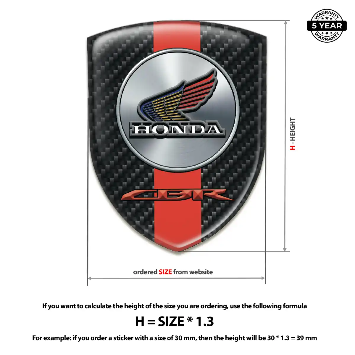 Honda Emblem Domed Badge Elite Edition