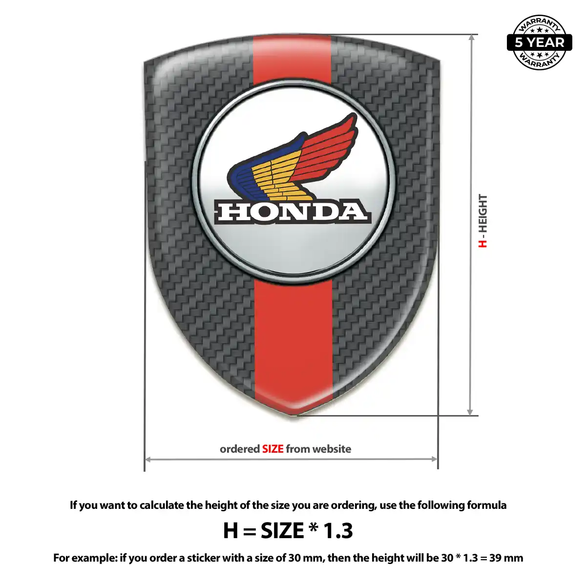 Honda Emblem Domed Badge Exclusive Series