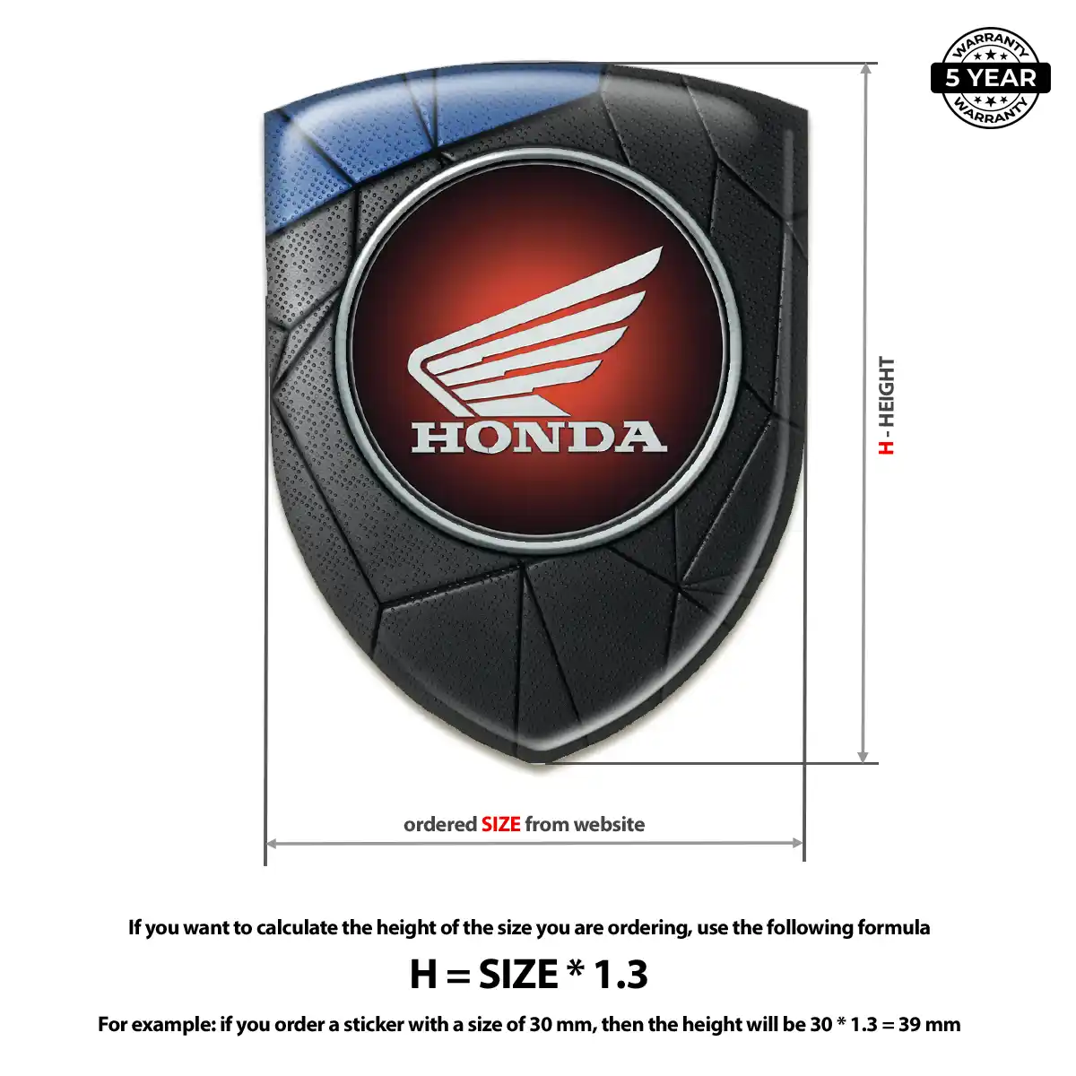 Honda Emblem Domed Badge Interior Elegance