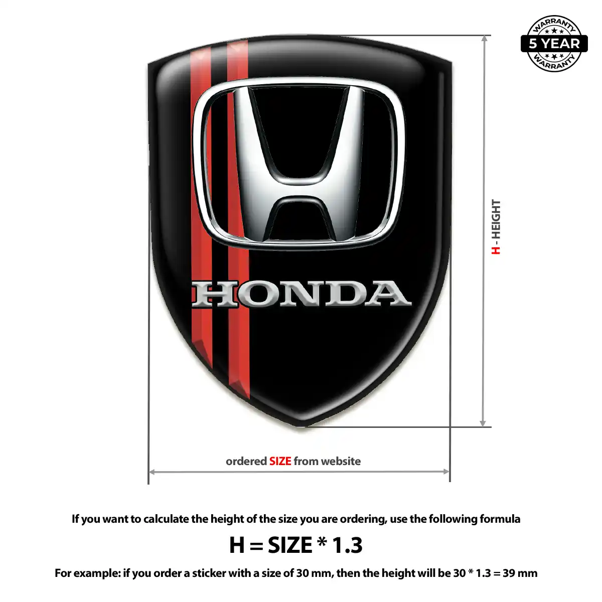 Honda Emblem Domed Badge Interior Luxe
