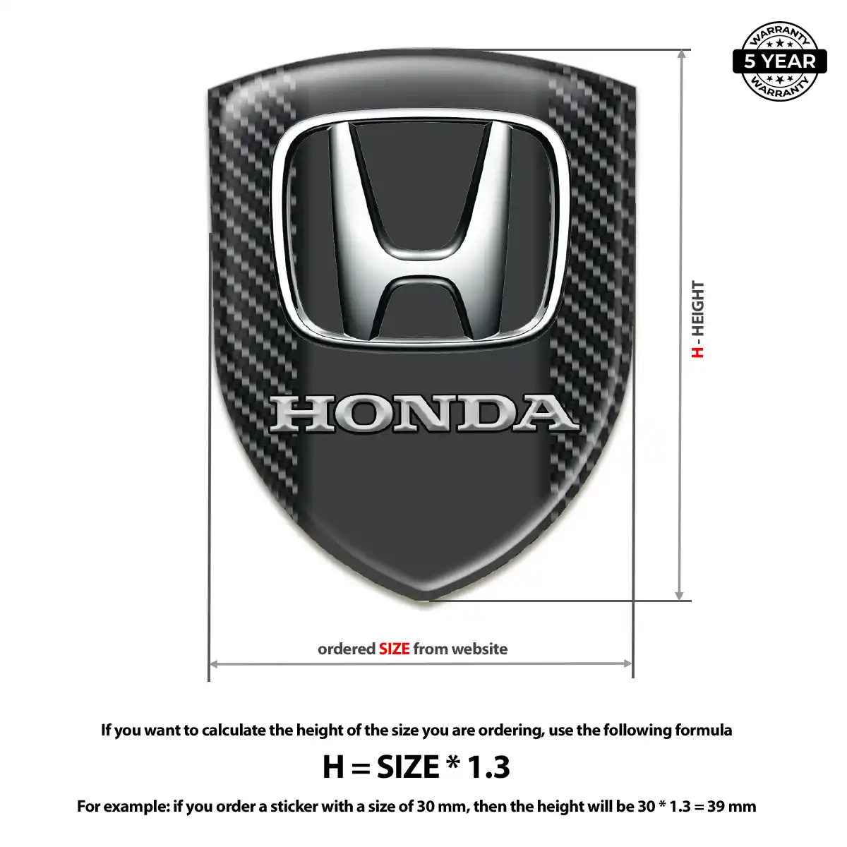 Honda Emblem Domed Badge Noble Edition
