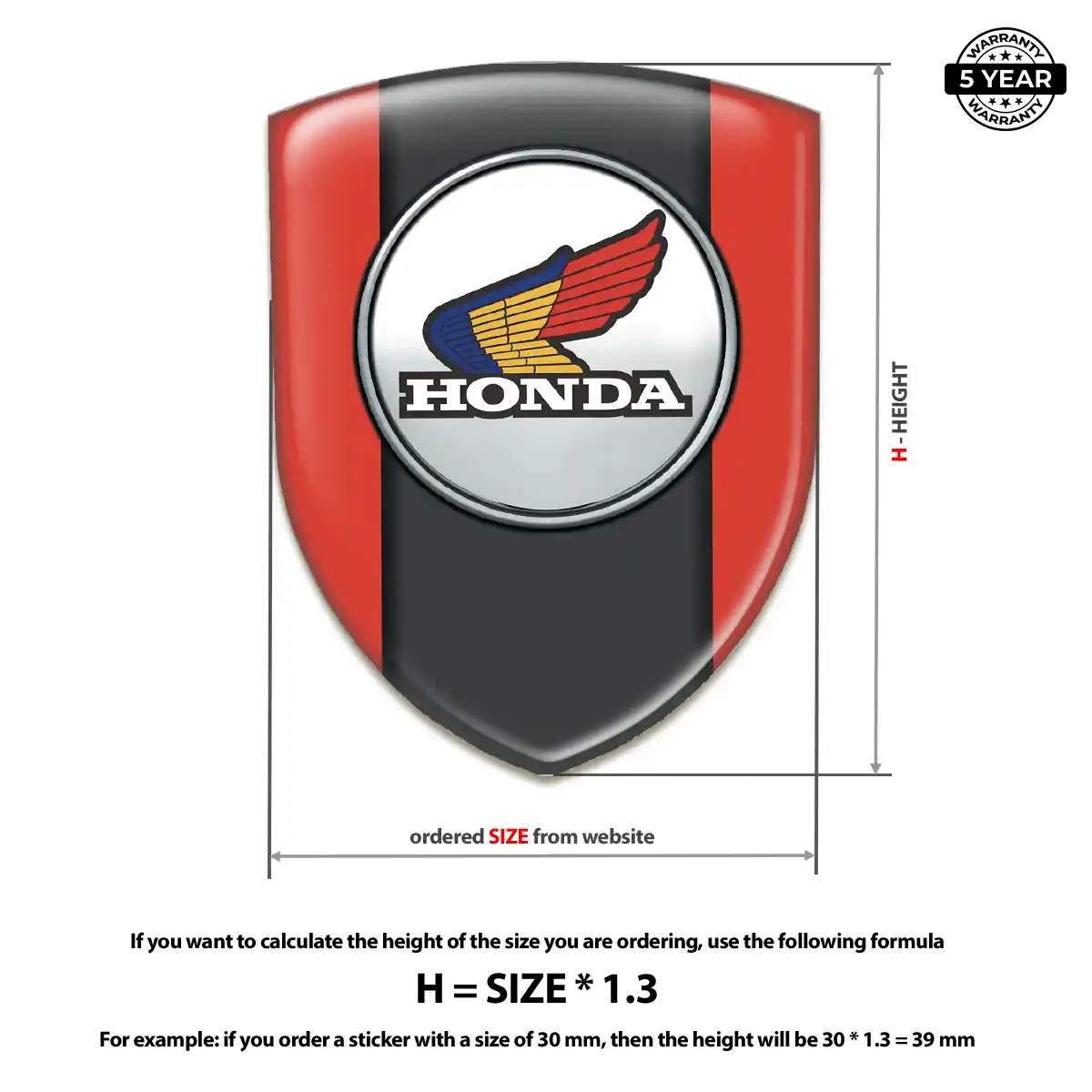 Honda Emblem Domed Badge Opulent Line