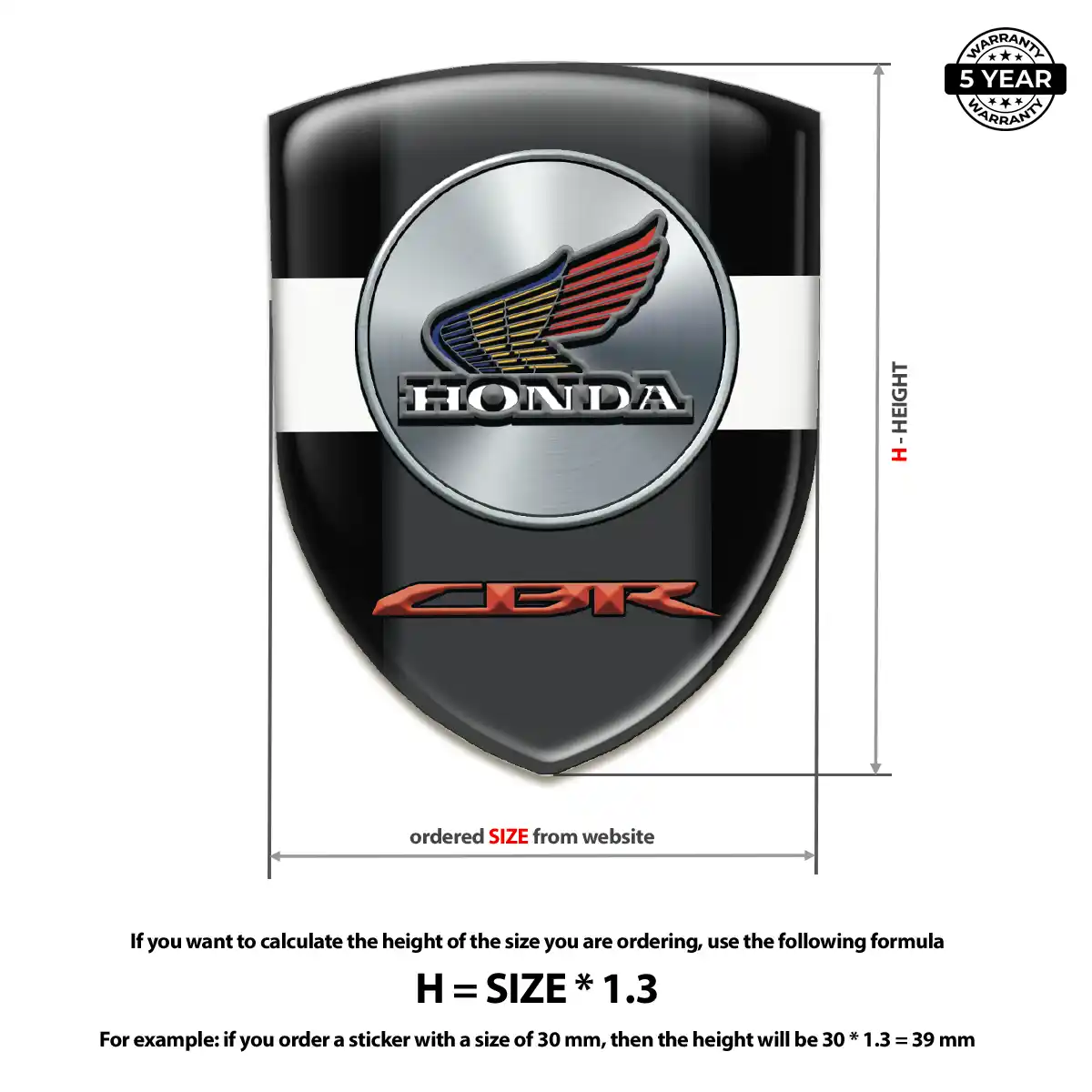 Honda Emblem Domed Badge Outer Style