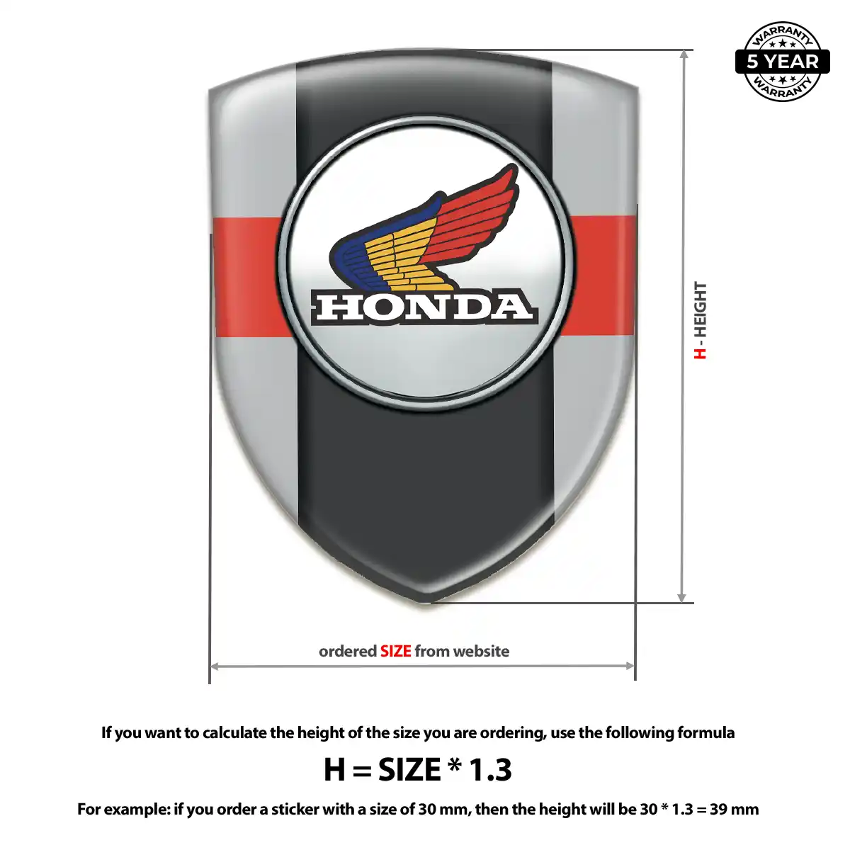 Honda Emblem Domed Badge Prestige Line