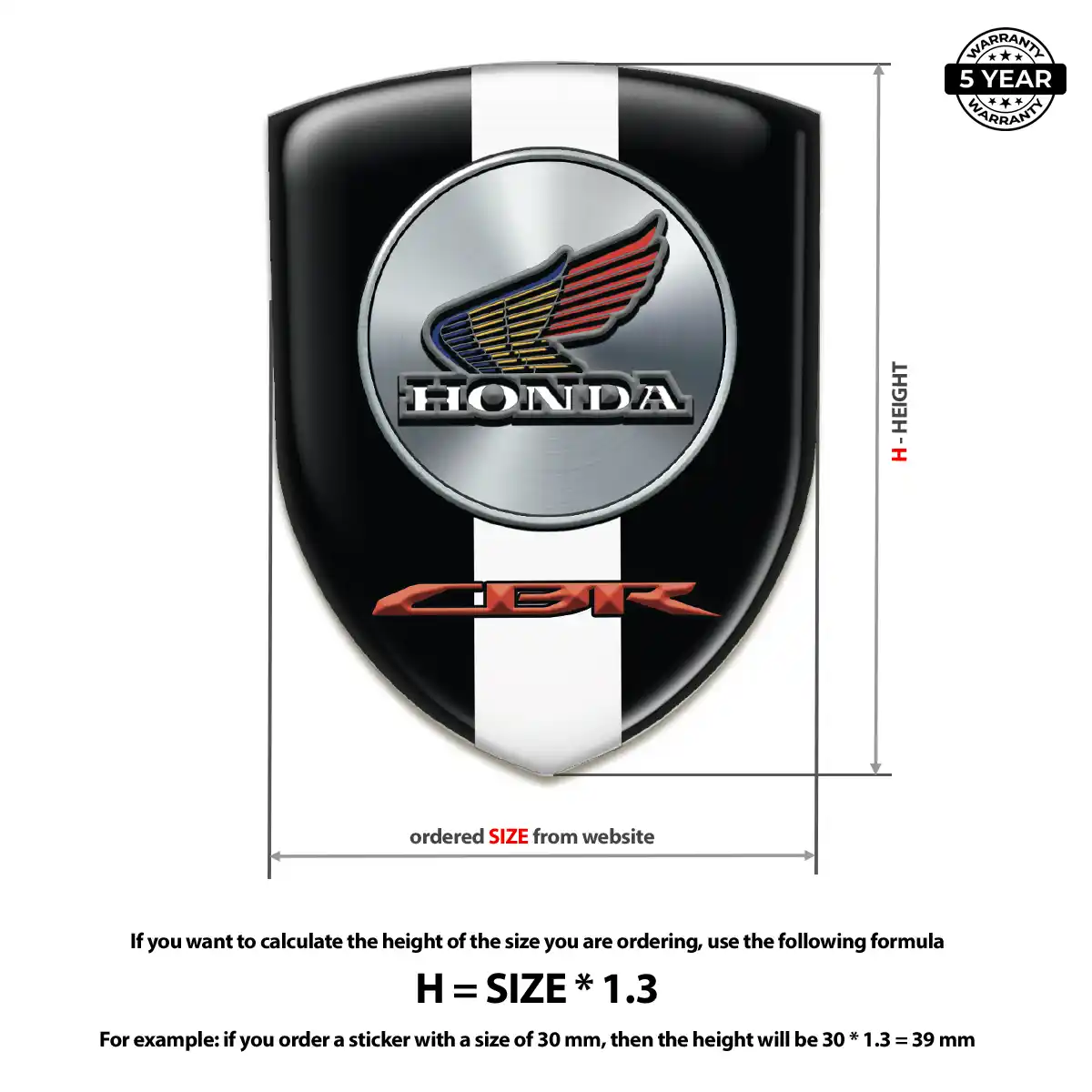 Honda Emblem Domed Badge Prime Quality