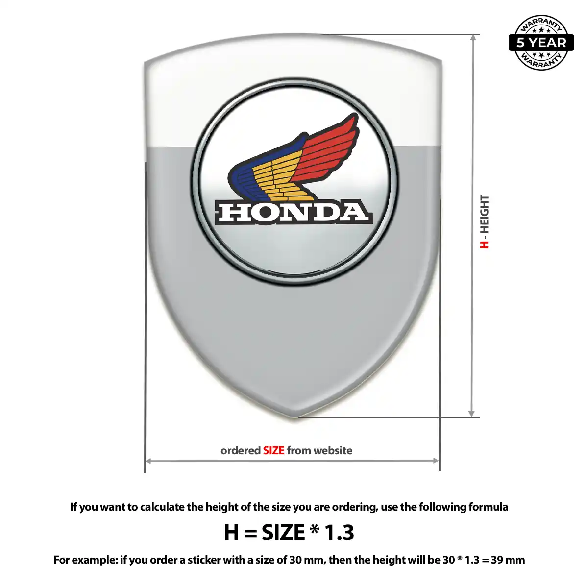 Honda Emblem Domed Badge Resin Luxe
