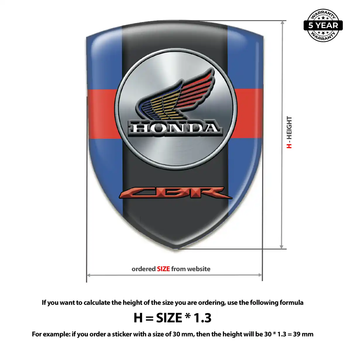 Honda Emblem Domed Badge Superior Craft
