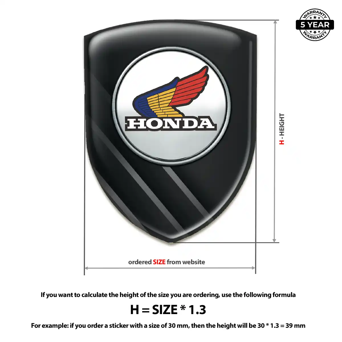 Honda Emblem Logo Badge Cabin Style
