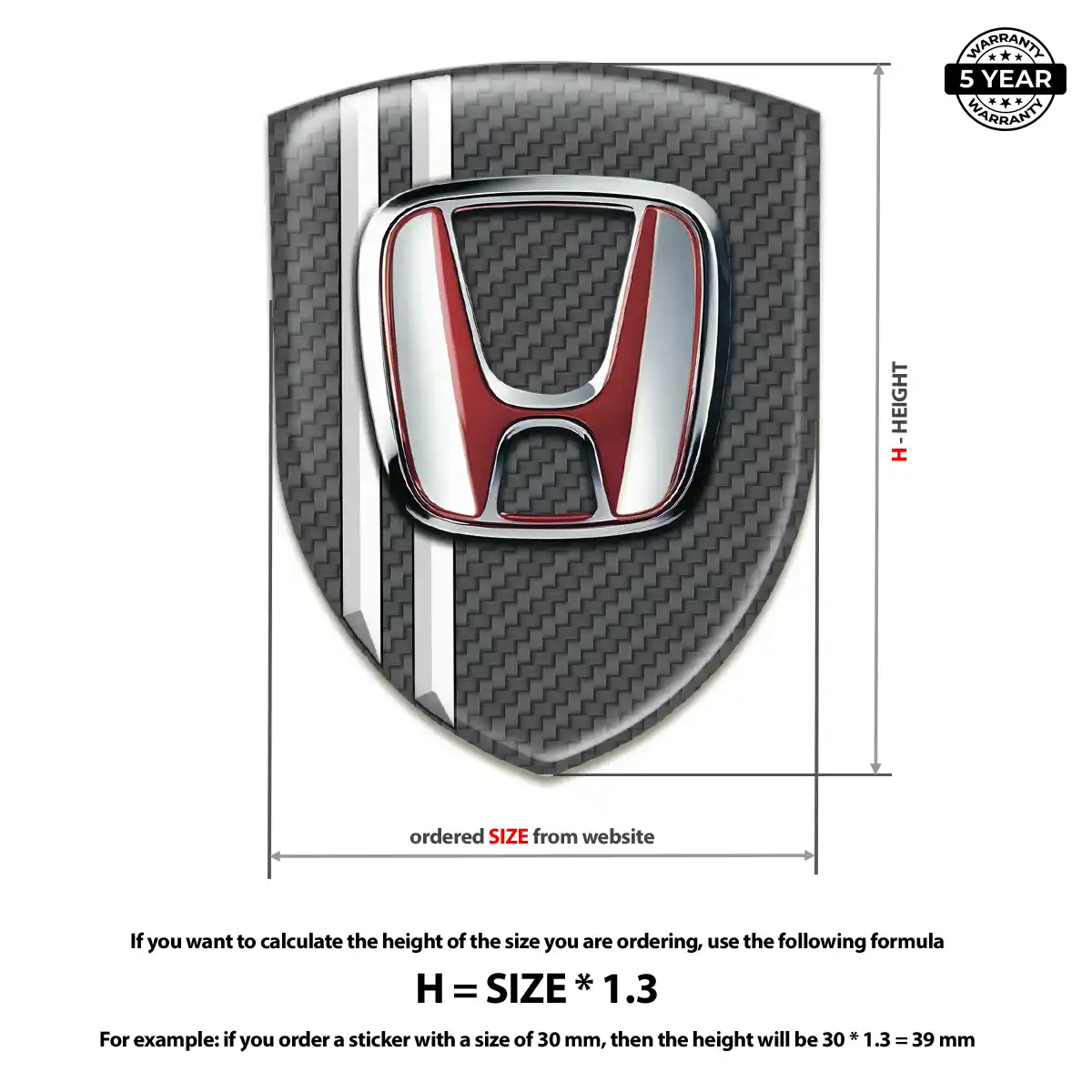 Honda Emblem Logo Badge Elite Finish