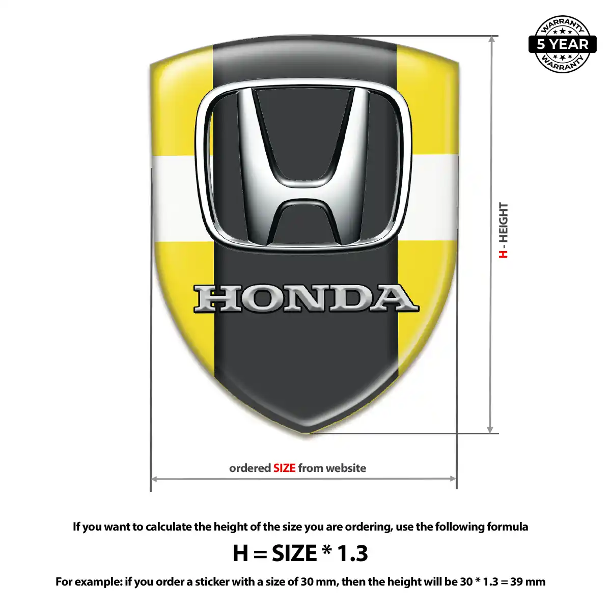 Honda Emblem Logo Badge Outer Style