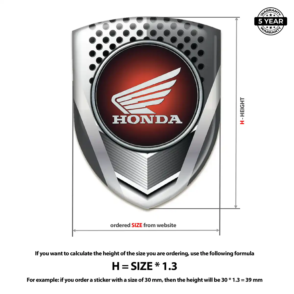 Honda Emblem Logo Badge Premium Dome