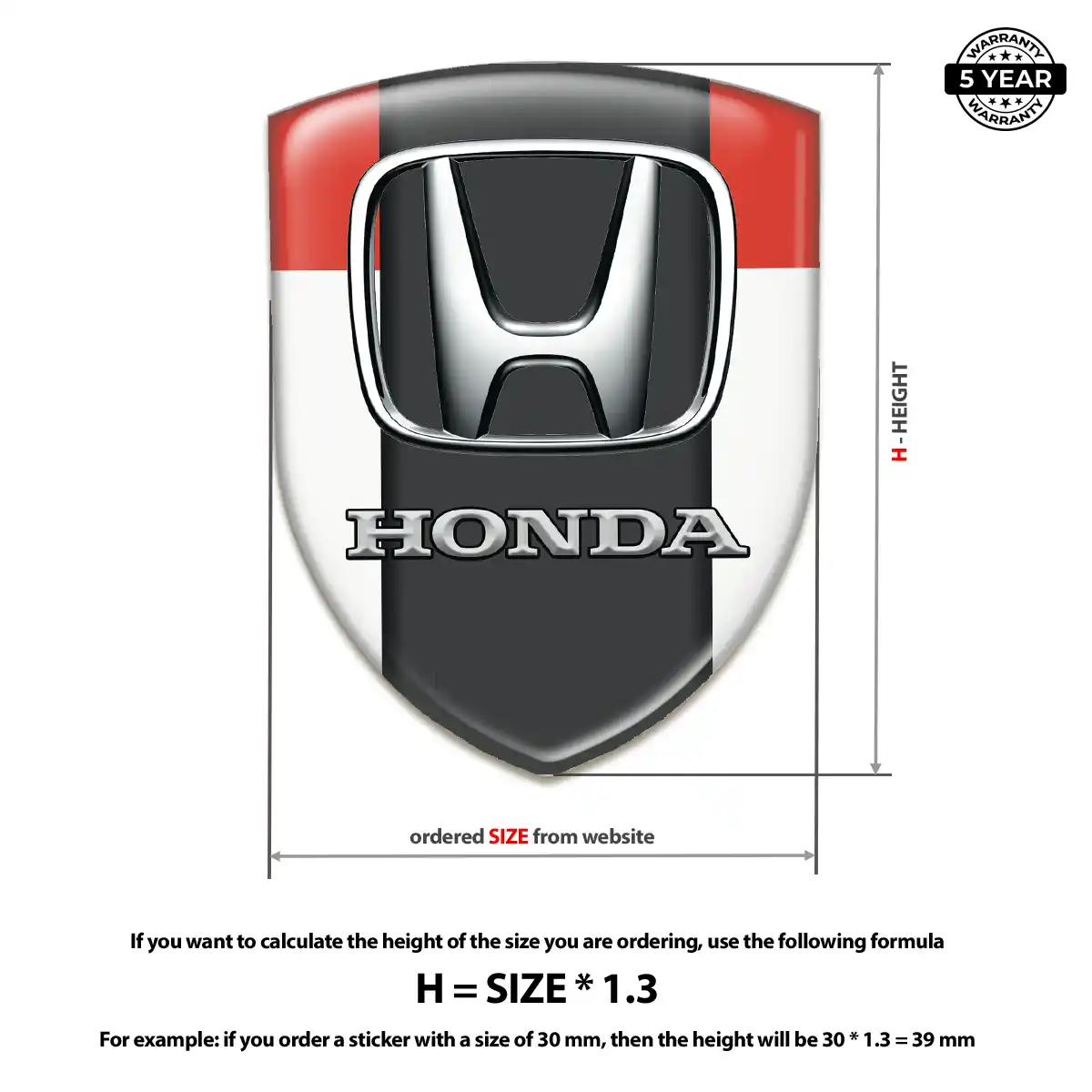 Honda Emblem Logo Badge Resin Elite