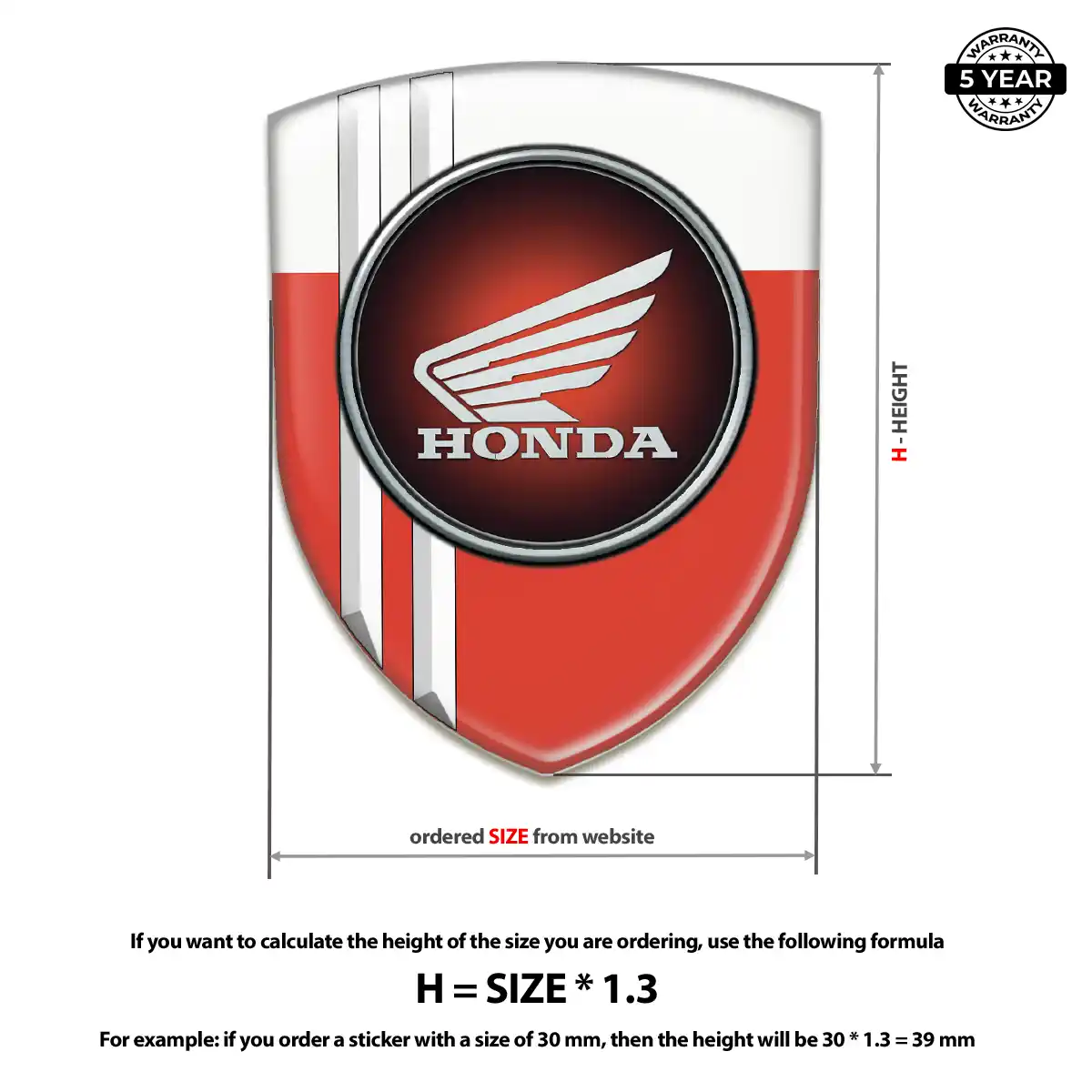 Honda Emblem Logo Badge Resin Luxe