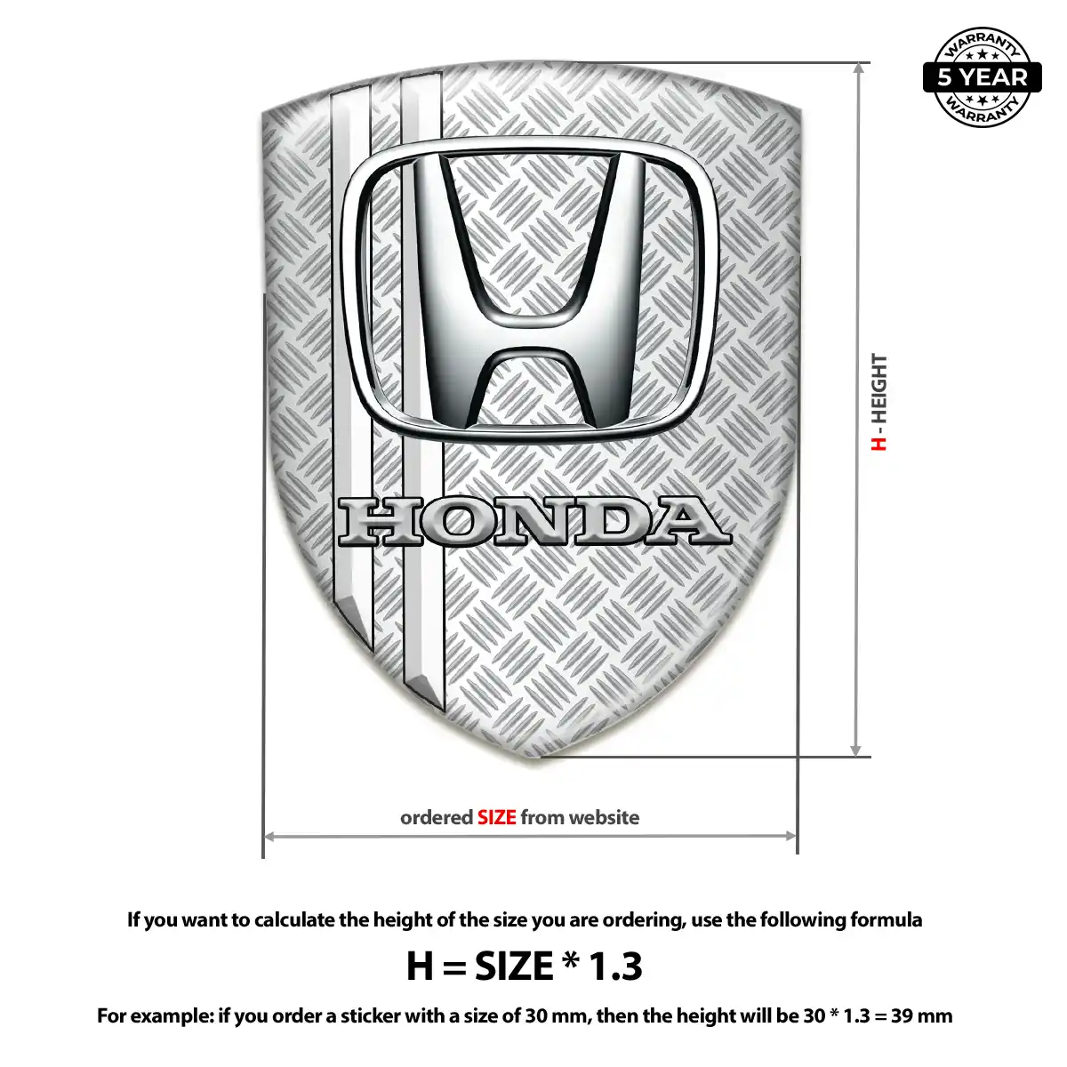 Honda Emblem Logo Premium Dome