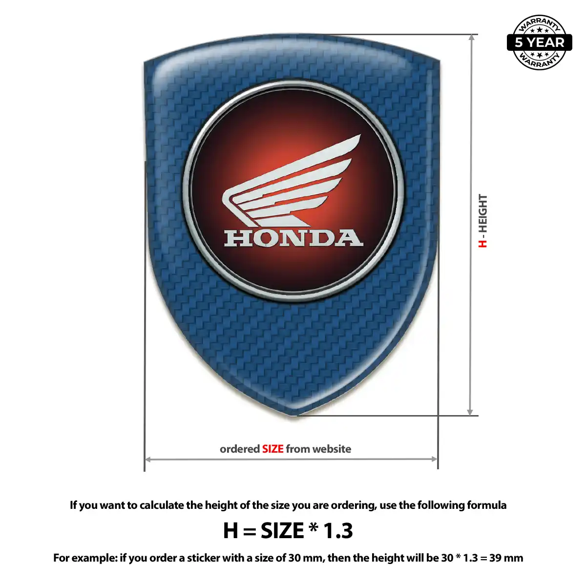 Honda Emblem Shield Cabin Style