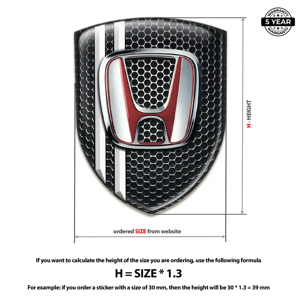 Honda Emblem Shield Outer Style