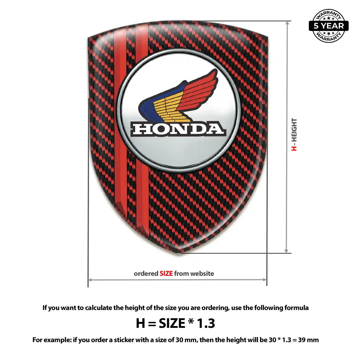 Honda Emblem Shield Prime Quality