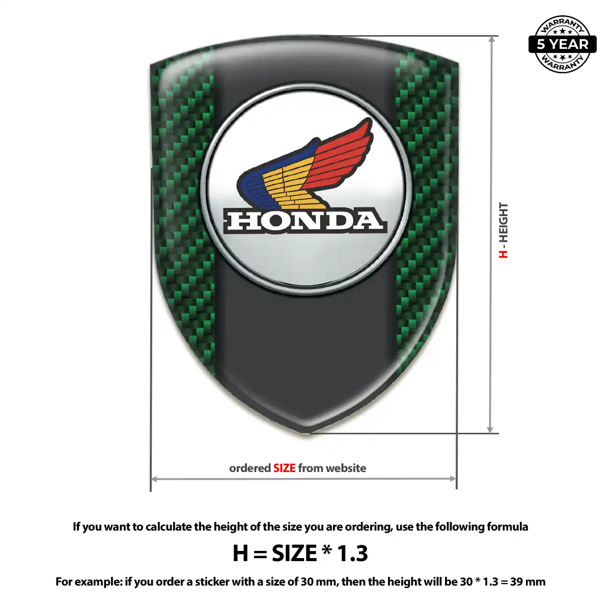 Honda Emblem Shield Resin Elite