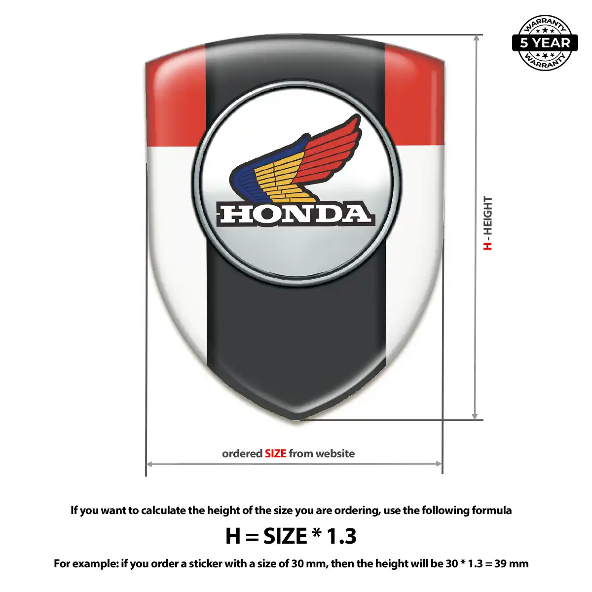 Honda Epoxy Domed Sticker Cabin Style