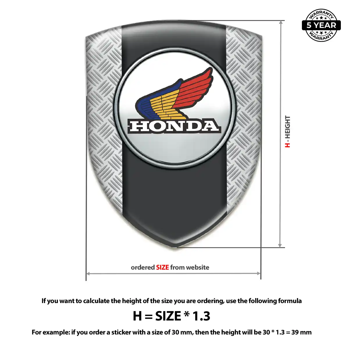 Honda Epoxy Domed Sticker Deluxe Edition
