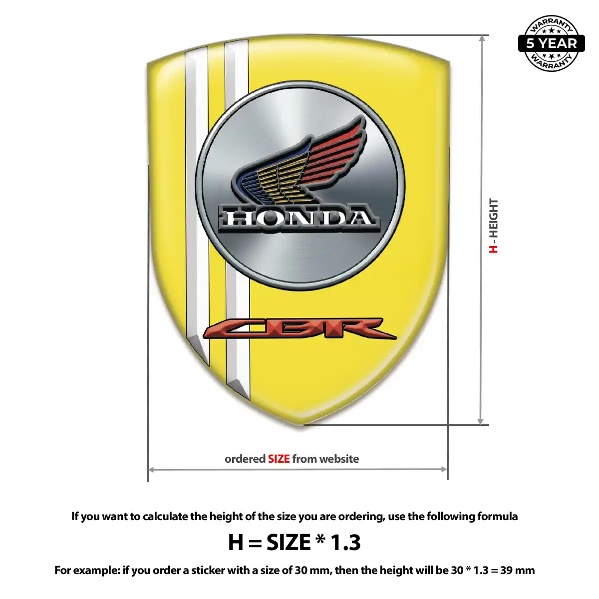 Honda Epoxy Domed Sticker Elite Edition